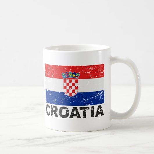 Vintage Flagge Kroatiens Kaffeetasse (Rechts)