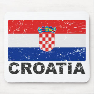 Vintage Flagge Kroatiens Mousepad