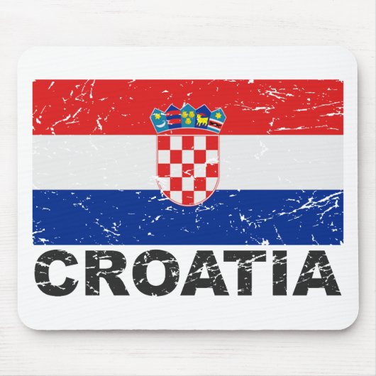 Vintage Flagge Kroatiens Mousepad (Vorne)