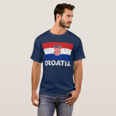 Vintage Flagge Kroatiens T-Shirt (Vorne ganz)