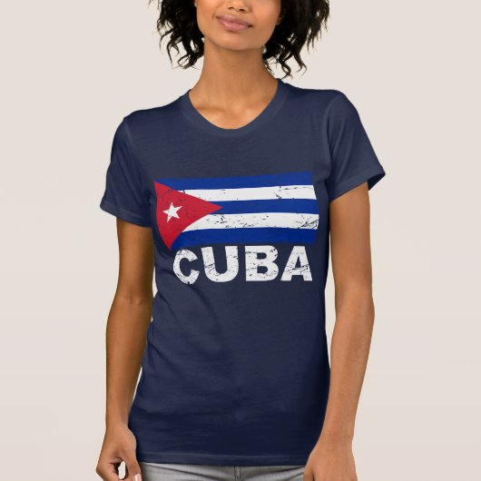 Vintage Flagge Kubas T-Shirt (Vorderseite)