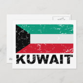 Vintage Flagge Kuwaits Postkarte (Vorne/Hinten)