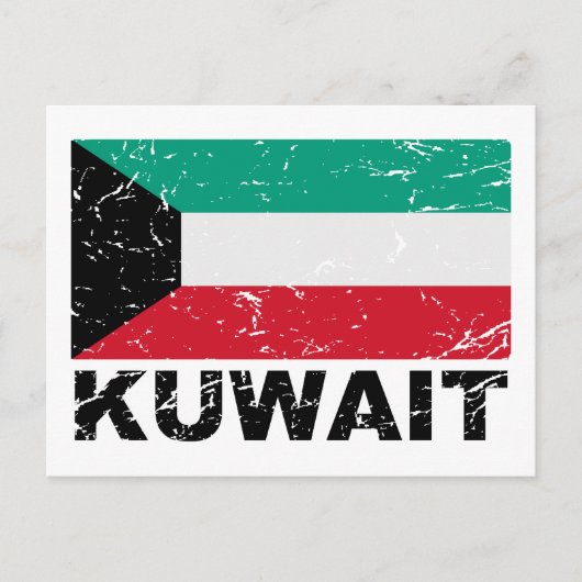 Vintage Flagge Kuwaits Postkarte (Vorderseite)