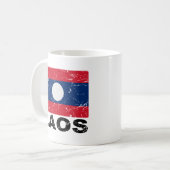 Vintage Flagge Laos Kaffeetasse (Vorderseite Links)