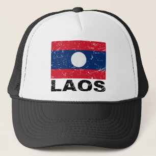 Vintage Flagge Laos Truckerkappe