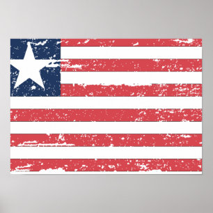 Vintage Flagge Liberias Poster