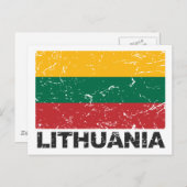 Vintage Flagge Litauens Postkarte (Vorne/Hinten)