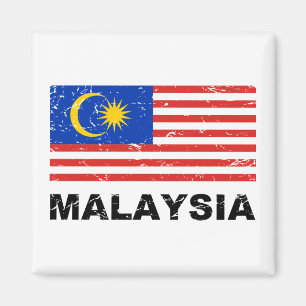 Vintage Flagge Malaysias Magnet