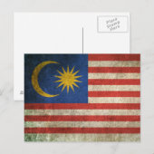 Vintage Flagge Malaysias Postkarte (Vorne/Hinten)