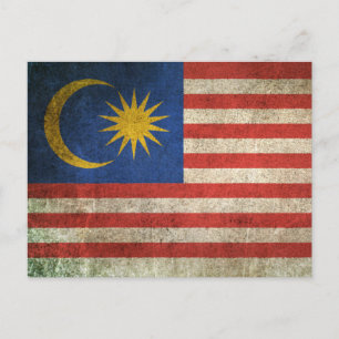 Vintage Flagge Malaysias Postkarte