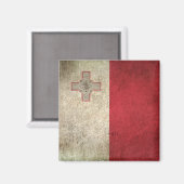Vintage Flagge Maltas Magnet (Vorderseite/Rückseite)