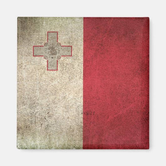 Vintage Flagge Maltas Magnet (Vorne)