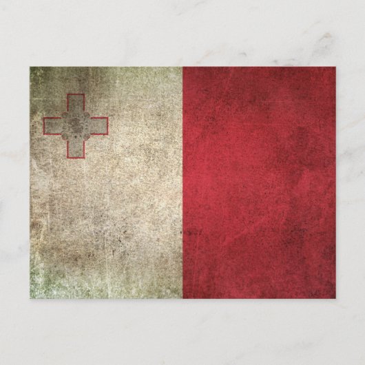 Vintage Flagge Maltas Postkarte (Vorderseite)