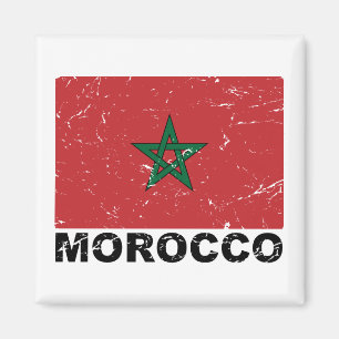 Vintage Flagge Marokkos Magnet