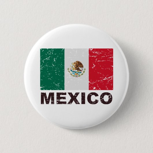 Vintage Flagge Mexikos Button (Vorderseite)