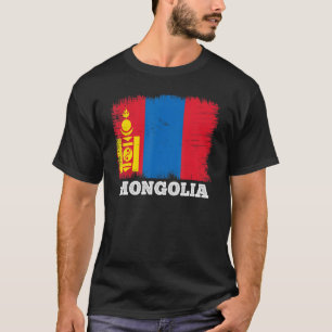 Vintage-Flagge Mongolei Land Retro-Flagge Mongolis T-Shirt
