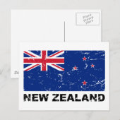 Vintage Flagge Neuseelands Postkarte (Vorne/Hinten)