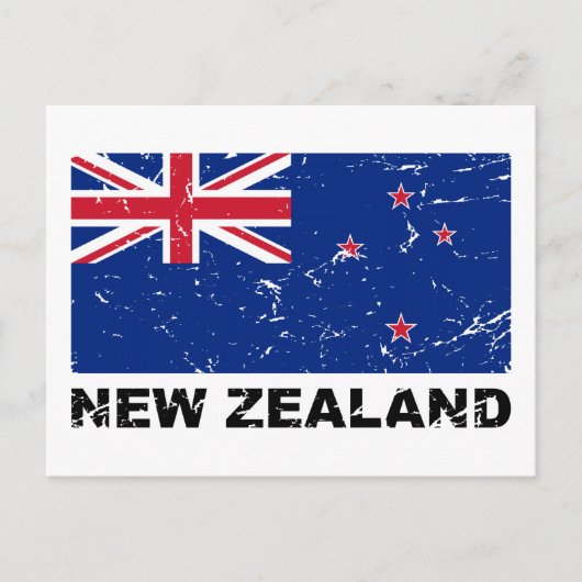 Vintage Flagge Neuseelands Postkarte (Vorderseite)