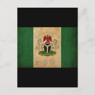 Vintage Flagge Nigerias Postkarte