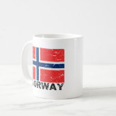 Vintage Flagge Norwegens Kaffeetasse (Vorderseite Links)