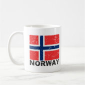 Vintage Flagge Norwegens Kaffeetasse (Links)