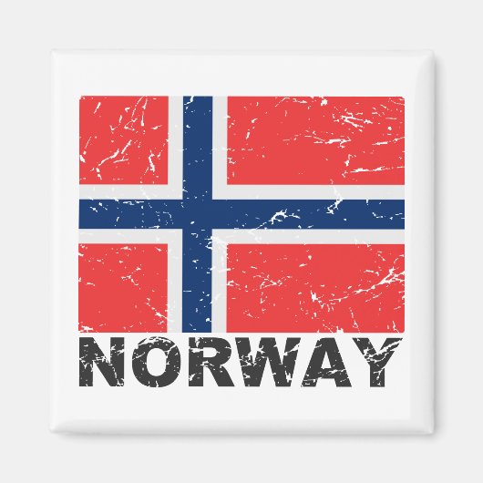 Vintage Flagge Norwegens Magnet (Vorne)