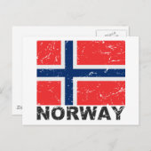 Vintage Flagge Norwegens Postkarte (Vorne/Hinten)