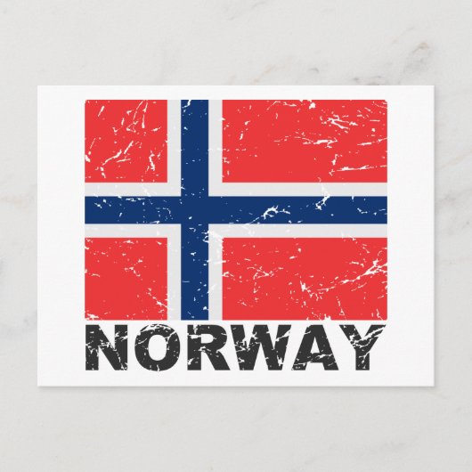 Vintage Flagge Norwegens Postkarte (Vorderseite)