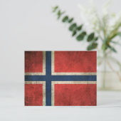 Vintage Flagge Norwegens Postkarte (Stehend Vorderseite)