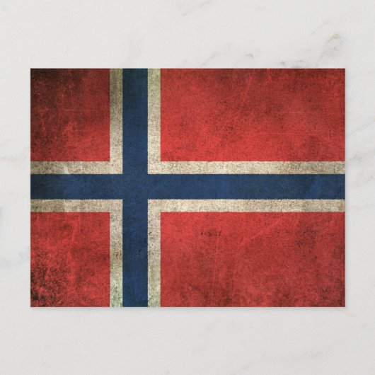 Vintage Flagge Norwegens Postkarte (Vorderseite)