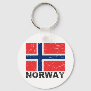 Vintage Flagge Norwegens Schlüsselanhänger