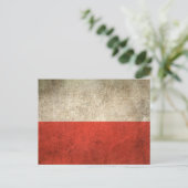 Vintage Flagge Polens Postkarte (Stehend Vorderseite)