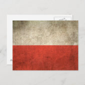 Vintage Flagge Polens Postkarte (Vorne/Hinten)