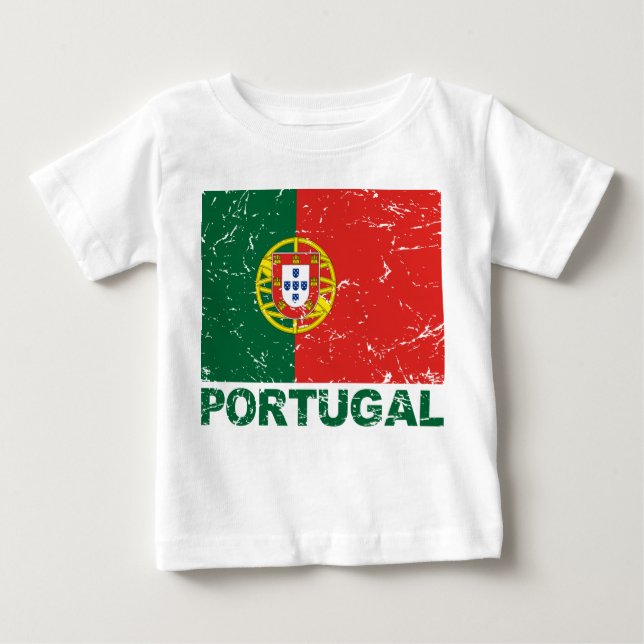 Vintage Flagge Portugals Baby T-shirt (Vorderseite)
