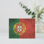 Vintage Flagge Portugals Postkarte (Stehend Vorderseite)