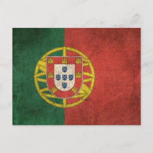 Vintage Flagge Portugals Postkarte