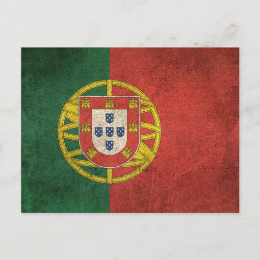 Vintage Flagge Portugals Postkarte (Vorderseite)