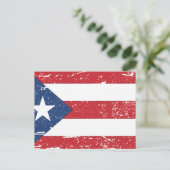 Vintage Flagge Puerto Rico Postkarte (Stehend Vorderseite)