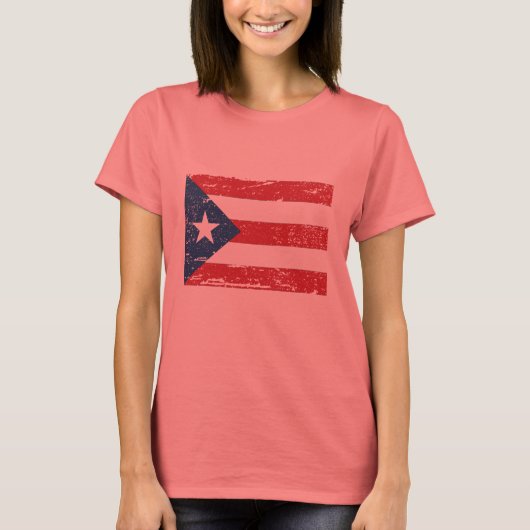 Vintage Flagge Puerto Rico T-Shirt (Vorderseite)