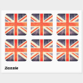 Vintage Flagge Quadratischer Aufkleber (Blatt)