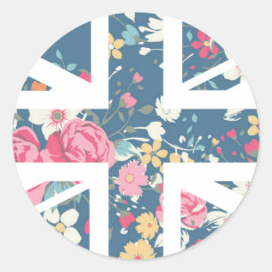 Vintage Flagge Rosen-Gewerkschafts-Jack-Briten Runder Aufkleber