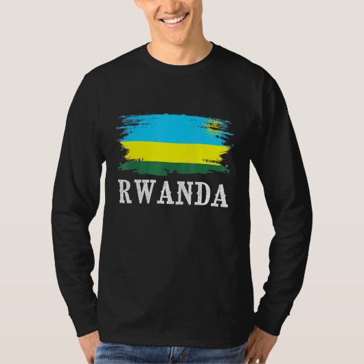 Vintage Flagge Ruandas I. Liebe Ruanda T-Shirt (Vorderseite)