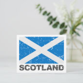 Vintage Flagge Schottland Postkarte (Stehend Vorderseite)