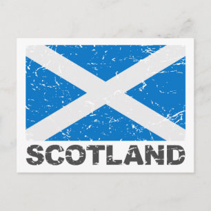 Vintage Flagge Schottland Postkarte