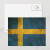 Vintage Flagge Schwedens Postkarte (Vorne/Hinten)
