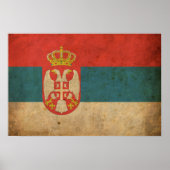 Vintage Flagge Serbiens Poster (Vorne)