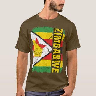 Vintage Flagge Simbabwes Pride Roots Herit T-Shirt