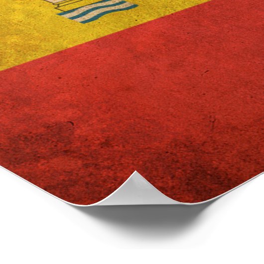 Vintage Flagge Spaniens Poster (Ecke)