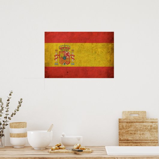 Vintage Flagge Spaniens Poster (Küche)
