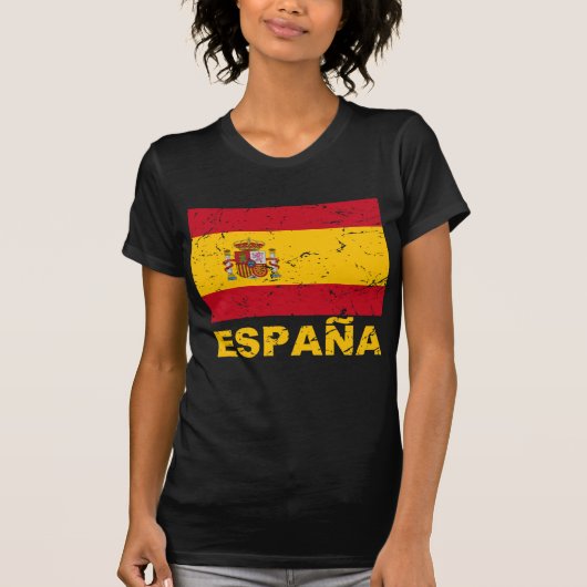 Vintage Flagge Spaniens T-Shirt (Vorderseite)
